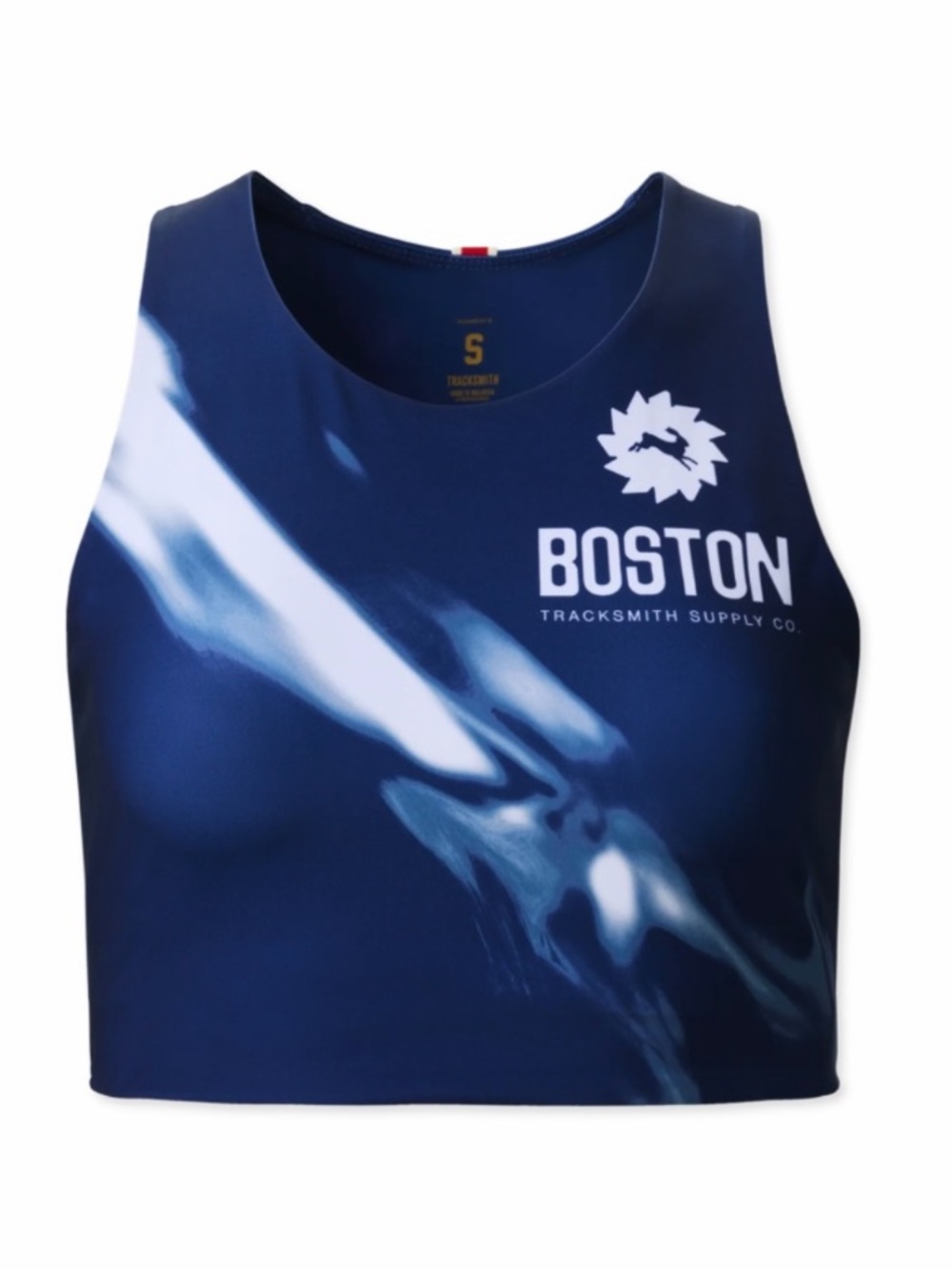 Tracksmith Limited Edition Race Crop BOSTON small navy/white